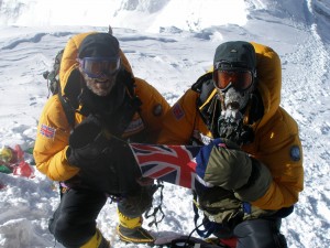 Tom and Ben Clowes on the summit of Everest