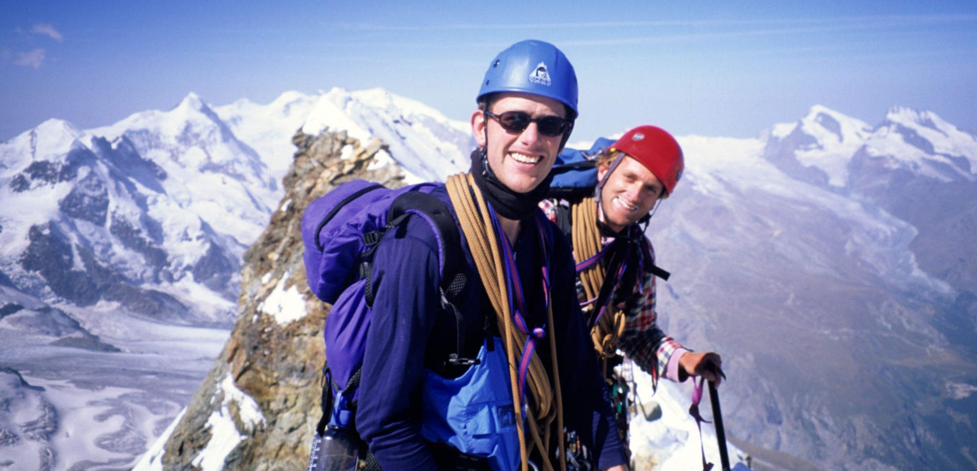 Geoffrey Stanford and Tom Clowes on the summit of the Matterhorn