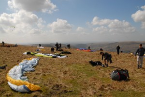 Getting ready to launch - first round of the BCC (paragliding)