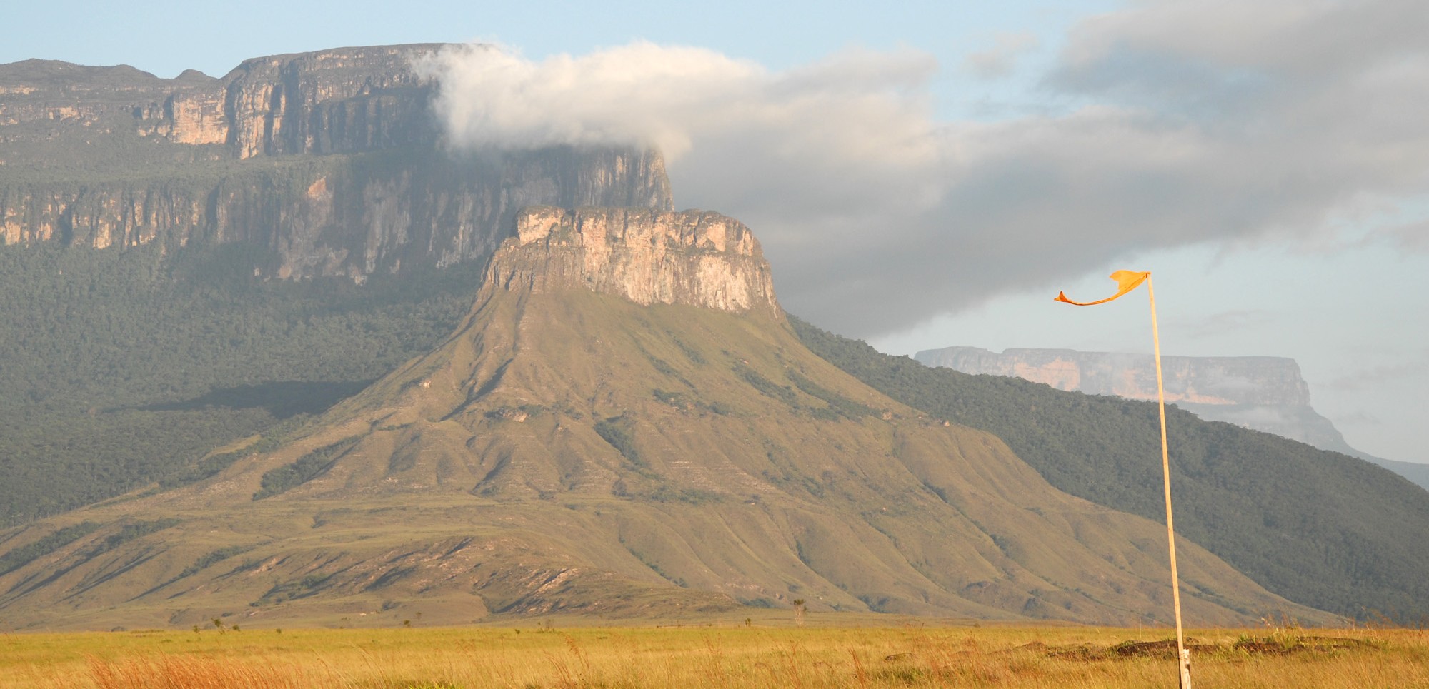A Tepui as seen from the Indian village of Yunek in the Chimanta Massif