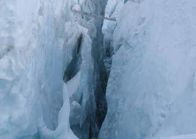 Tom Clowes in the Ice Fall on Everest