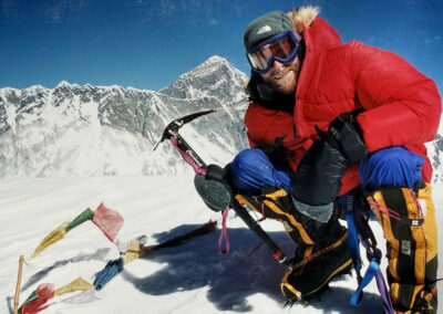 Tom Clowes on the summit of Ama Dablam