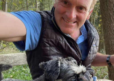 Tom Clowes with his dog Milou