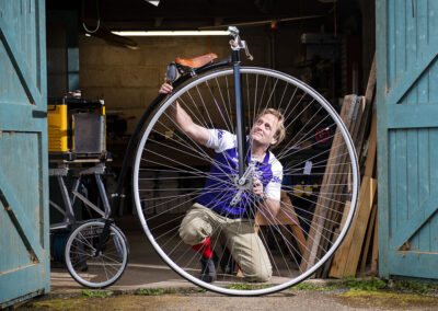 Tom Clowes with his Penny Farthing