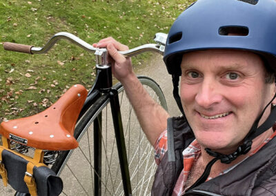 Tom Clowes with his Penny Farthing