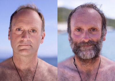 Tom Clowes before and after the World's Toughest Row