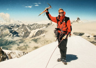 Tom Clowes climbing in Switzerland