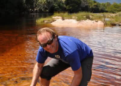 Tom Clowes panning for gold in Venezuela