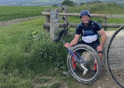 Tom Clowes unicycling the South Downs Way