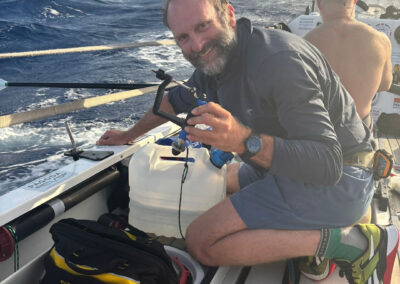 Tom Clowes fixing a rowlock during the World's Toughest Row